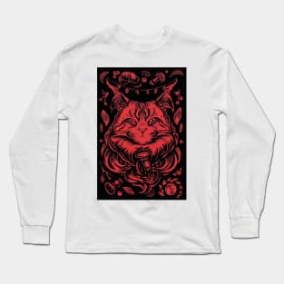 Forest Cat - Black Outlined Version Long Sleeve T-Shirt